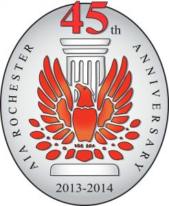 AIA Rochester 45th Anniversary Logo